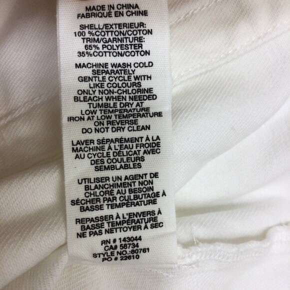 Avec Les Filles Ruffled Puff Sleeve Denim Jean Jacket White 2X NWT - Picture 12 of 13